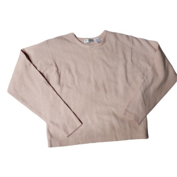 EUC Angora wool Liz Claiborne women's peachy pink crewneck lambwool sweater, M - Picture 4 of 6